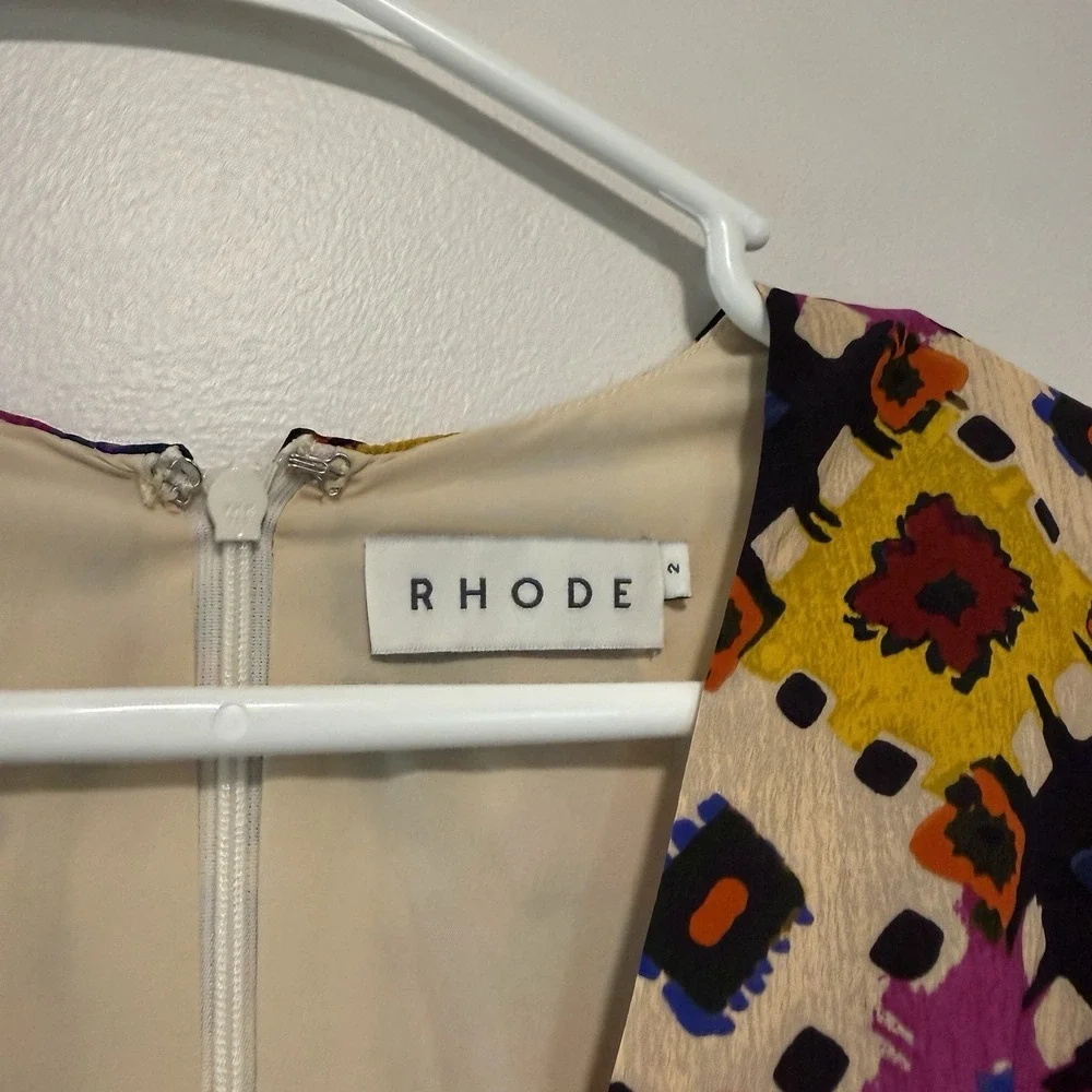 Rhode Ester V-Neck Midi Maxi Dress‎ in Aquarelle Size 2